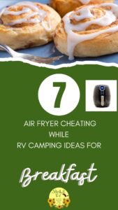 Breakfast is ready in a flash with the air fryer during RV camping. Enjoy a quick and delicious meal without the hassle of traditional cooking methods. Perfect for on-the-go mornings in the great outdoors.  | SOWLE RV #SOWLERV #Breakfast #AirFryerCooking #RVLife #CampsiteMeals