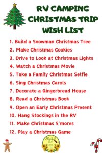 RV Camping Christmas Trip Wish List SOWLE RV