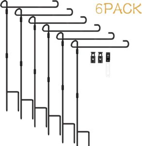 6-Pack Garden Flag Holders with Anti-Wind Clip