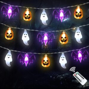 Pumpkin Ghost and Bat Halloween Decor