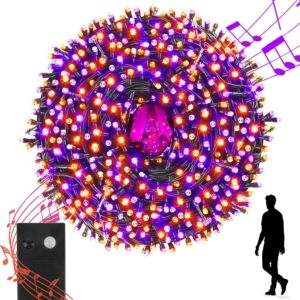Orange and Purple Motion Activated Musical Waterproof String Halloween Lights