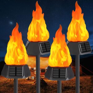 Fire Pit Solar Powered Flickering Flame Torches