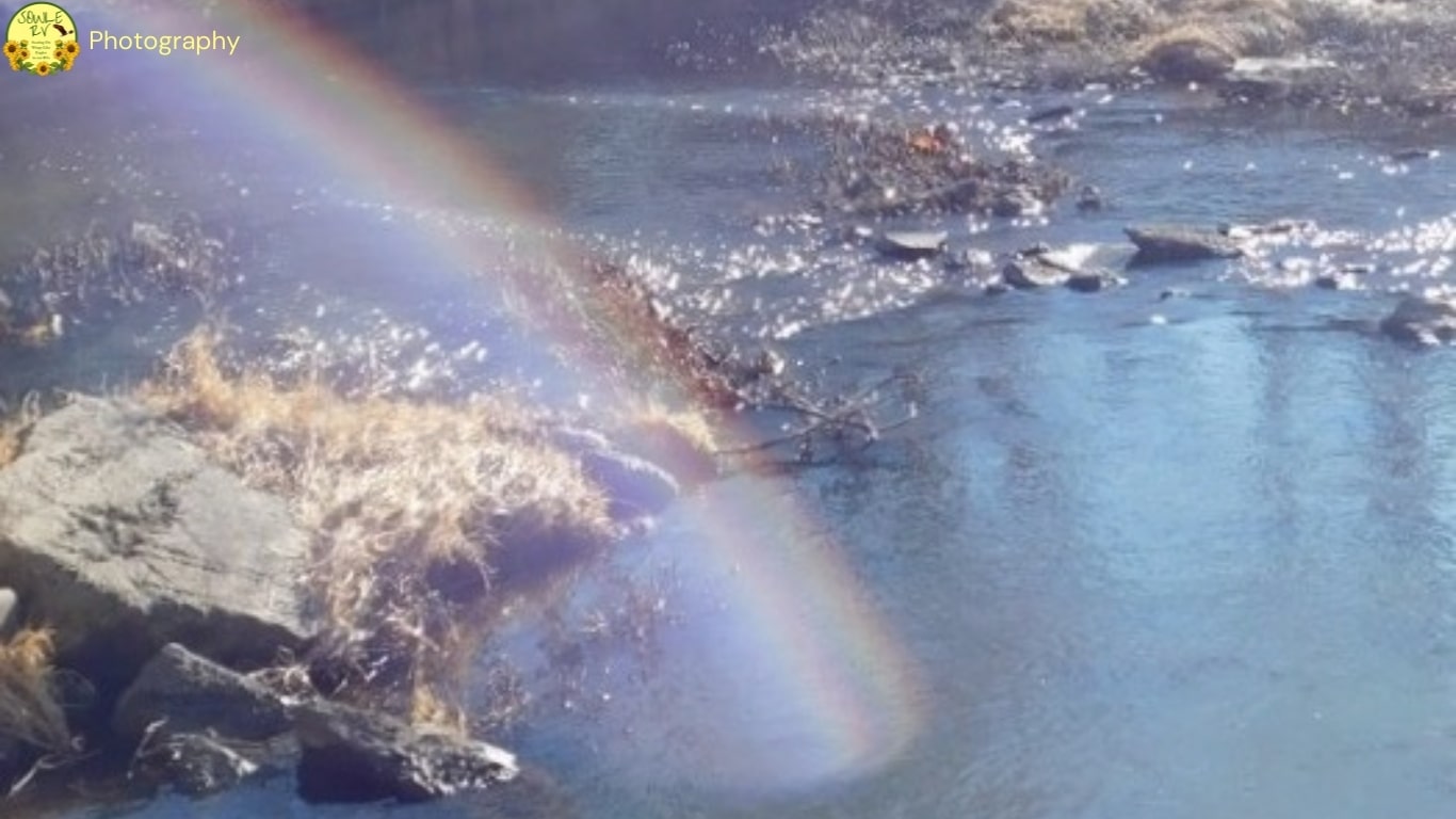 Rainbow leading to stream